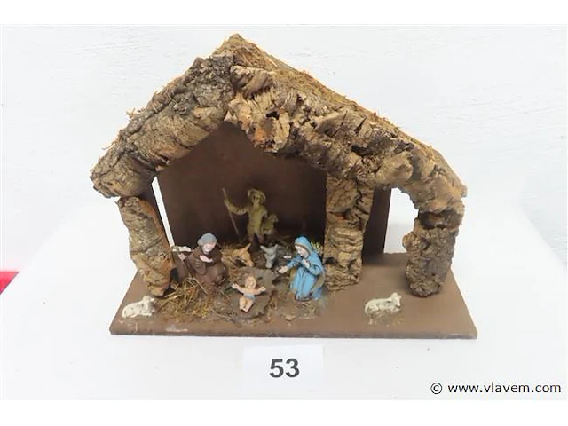 Kerststal, 34x12x24cm - afbeelding 1 van  3