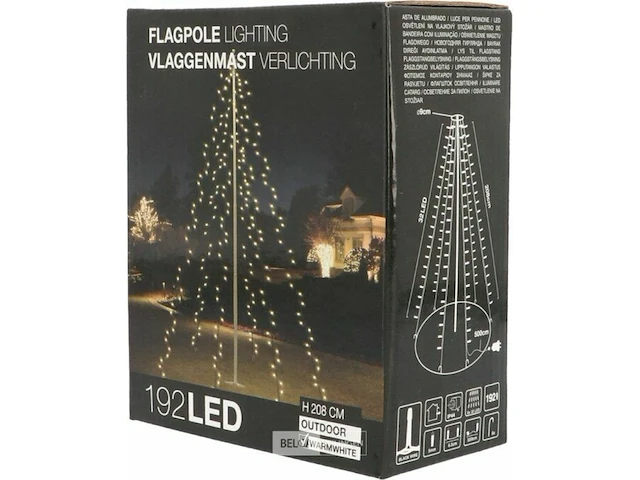 Kerstverlichting vlaggemast - afbeelding 4 van  4