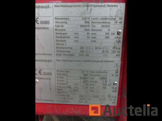 Ketel brander weishaupt g1/1-e - afbeelding 10 van  13