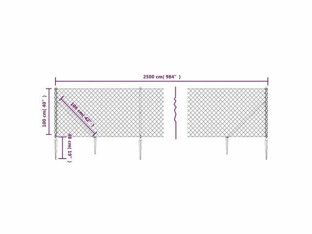 Kettingschakel met antraciet anker 1x25 m - afbeelding 5 van  5