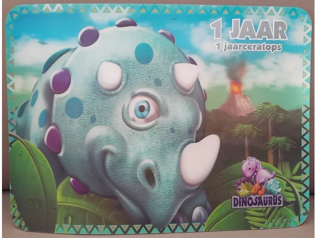 Keuken 3d placemats dinosaurus: 1 jaar - afbeelding 1 van  3