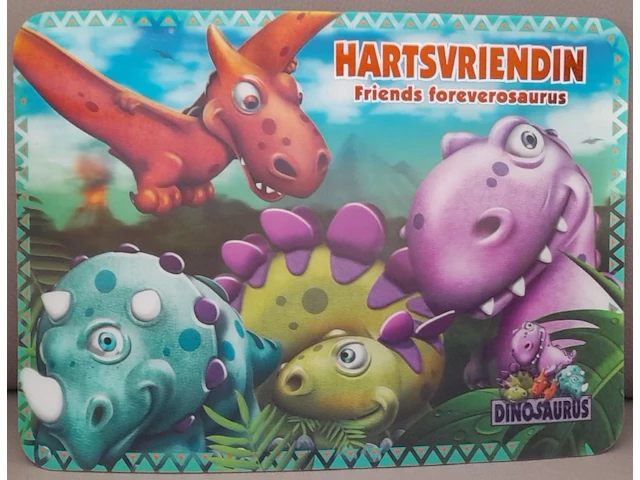 Keuken 3d placemats dinosaurus: hartsvriendin - afbeelding 1 van  3