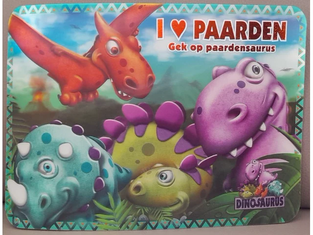Keuken 3d placemats dinosaurus: ik hou van paarden - afbeelding 1 van  3