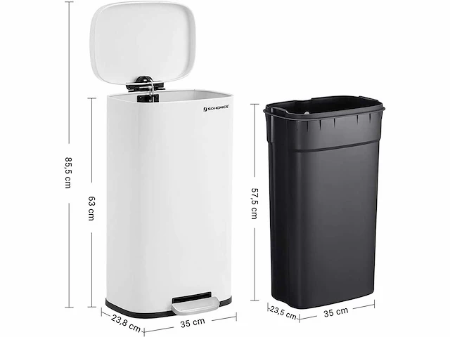 Keuken afvalbak, 30l pedaal afvalbak (x2) - afbeelding 7 van  18