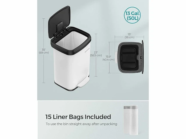 Keuken prullenbak - 50 liter - afbeelding 3 van  4