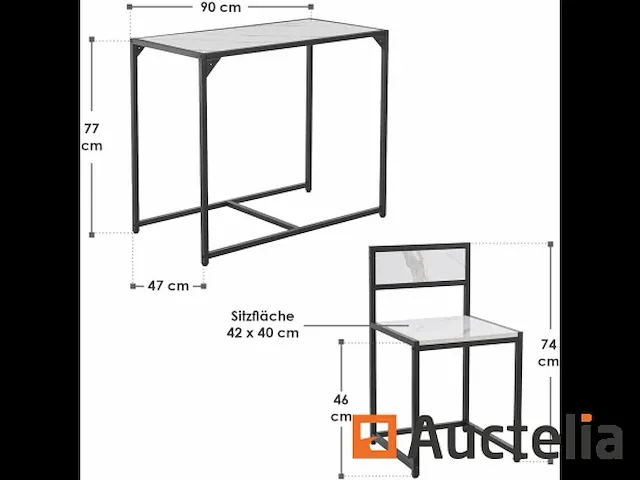 Keuken tafel set met eethoek tafel en 2 stoelen - afbeelding 2 van  5