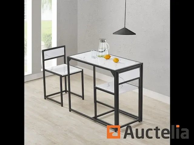 Keuken tafel set met eethoek tafel en 2 stoelen - afbeelding 4 van  5