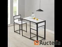 Keuken tafel set met eethoek tafel en 2 stoelen - afbeelding 4 van  5