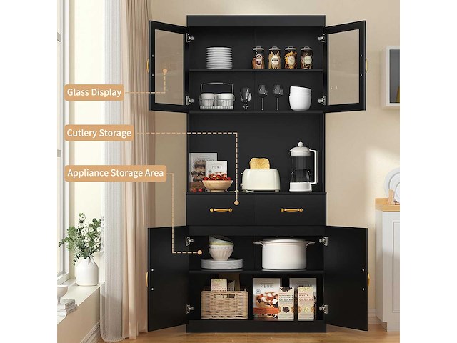 Keukendressoir, keukenkast, 2 verstelbare planken - afbeelding 5 van  8