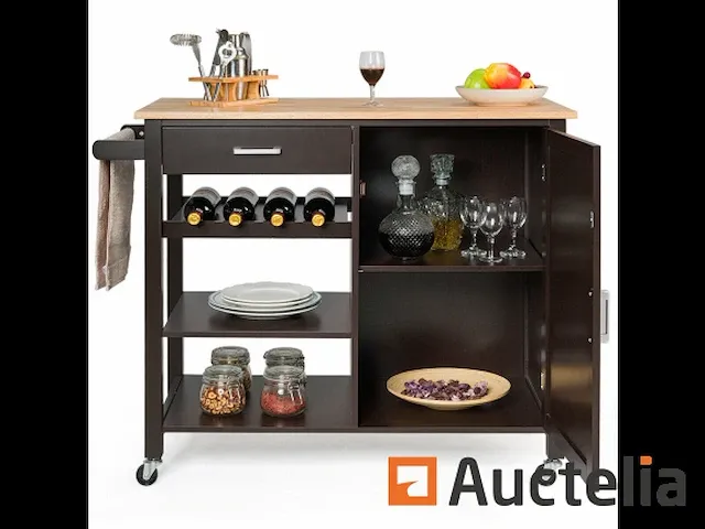 Keukeneiland roltafel met wielen - afbeelding 2 van  5