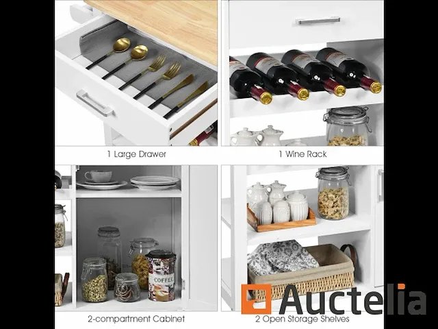 Keukeneiland roltafel met wielen - afbeelding 5 van  5