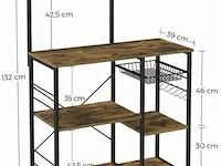 Keukenkast - industrieel - hout - bruin/zwart - 40x90x132 - afbeelding 3 van  3