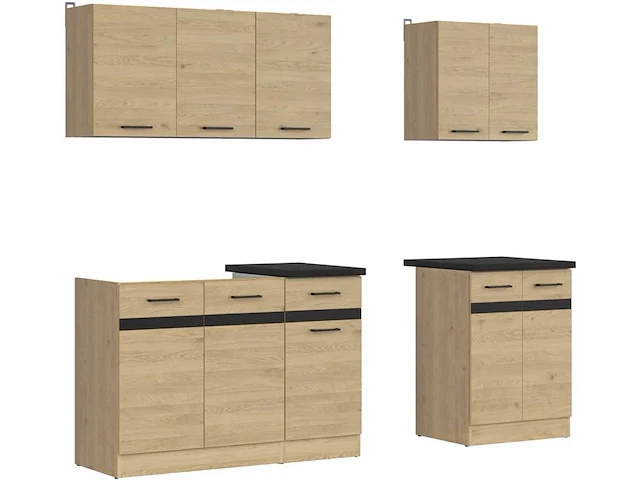 Keukenopstelling junona bernstein eik 180-240 cm met spoelbak - afbeelding 3 van  10