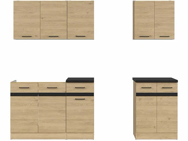 Keukenopstelling junona bernstein eik 180-240 cm met spoelbak - afbeelding 4 van  10