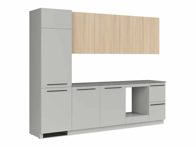 Keukenopstelling milino medium a 285 cm grijs/eik met werkblad - afbeelding 4 van  8