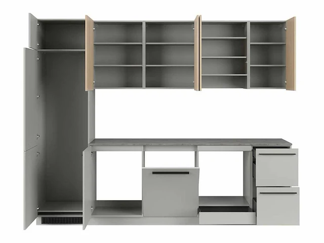 Keukenopstelling milino medium a 285 cm grijs/eik met werkblad - afbeelding 5 van  8