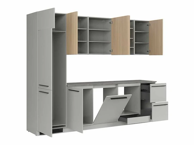 Keukenopstelling milino medium a 285 cm grijs/eik met werkblad - afbeelding 6 van  8