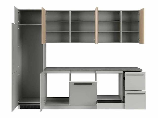 Keukenopstelling milino medium a 285 cm grijs/eik met werkblad - afbeelding 7 van  8