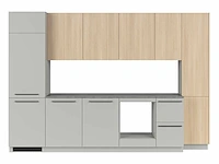 Keukenopstelling milino medium b 332 cm grijs/eik met werkblad - afbeelding 3 van  7