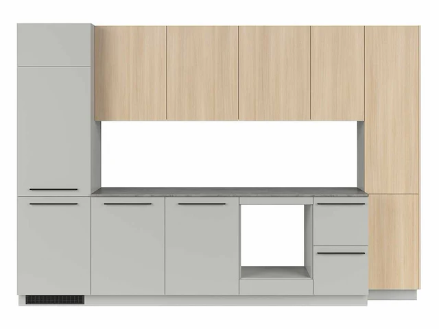 Keukenopstelling milino medium b 332 cm grijs/eik met werkblad - afbeelding 3 van  7