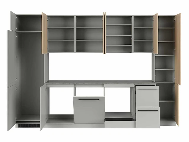 Keukenopstelling milino medium b 332 cm grijs/eik met werkblad - afbeelding 5 van  7