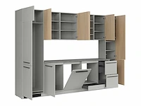 Keukenopstelling milino medium b 332 cm grijs/eik met werkblad - afbeelding 6 van  7
