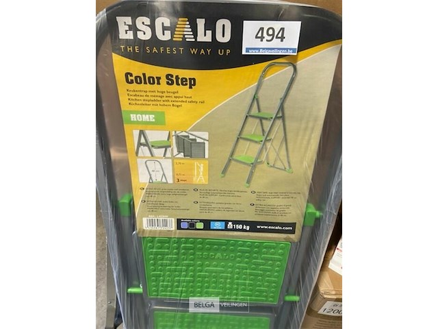 Keukentrap met hoge beugel 3 tr max 150 kg alu - afbeelding 3 van  3