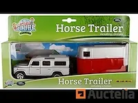 Kids globe die-cast land rover met paardentrailer 1:32 - afbeelding 2 van  2