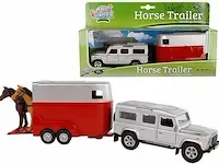 Kids globe die-cast land rover met paardentrailer 1:32 - afbeelding 1 van  1