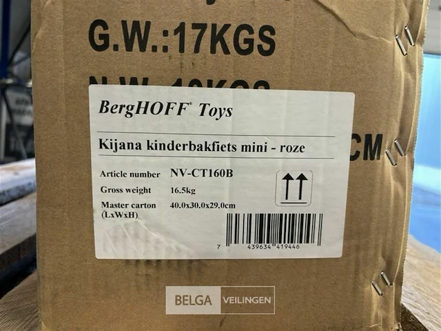 Kijana kinderbakfiets mini - roze - afbeelding 3 van  3