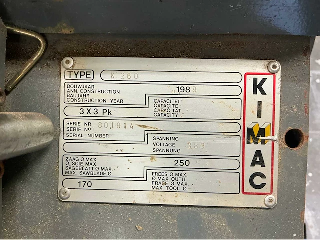 Kimac k260 paneelcirkelzaagmachines / combinatiemachine - afbeelding 11 van  16