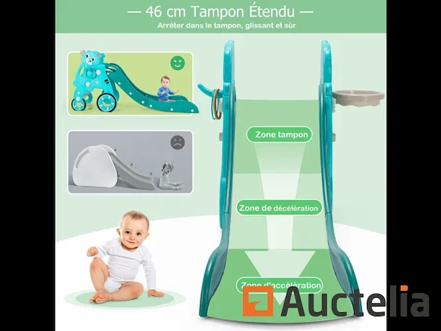 Kinder 3-in 1 glijbaan met basketbal hoepel - afbeelding 6 van  10