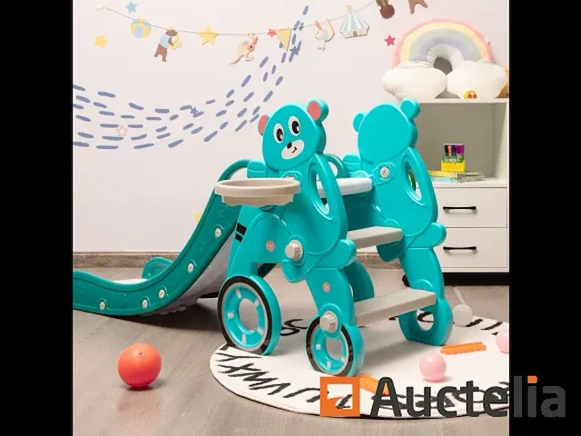 Kinder 3-in 1 glijbaan met basketbal hoepel - afbeelding 7 van  10