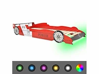 Kinder racewagen bed met led 90 x 200 cm rood - levering enkel in belgië - afbeelding 2 van  8