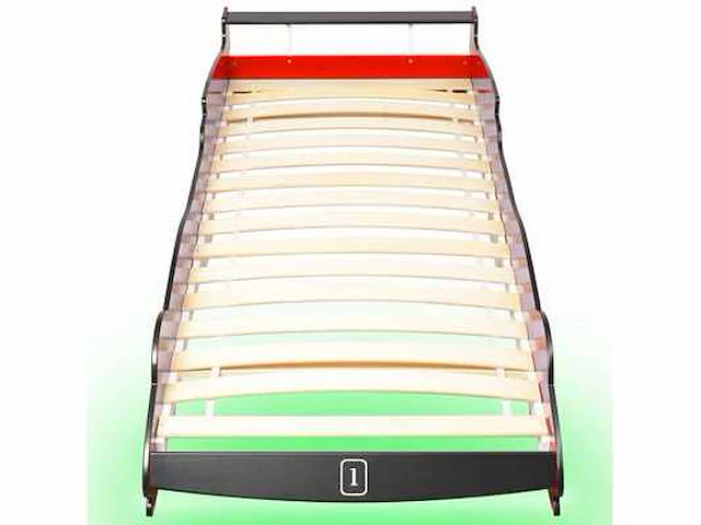 Kinder racewagen bed met led 90 x 200 cm rood - levering enkel in belgië - afbeelding 4 van  8