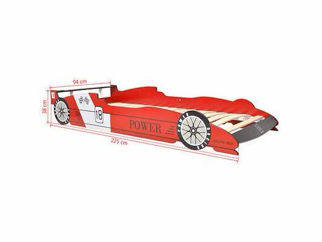 Kinder racewagen bed met led 90 x 200 cm rood - levering enkel in belgië - afbeelding 8 van  8