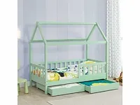 Kinderbed 80 x 160 cm met 2-delige bedstee - afbeelding 1 van  4