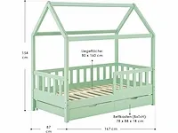 Kinderbed 80 x 160 cm met 2-delige bedstee - afbeelding 3 van  4