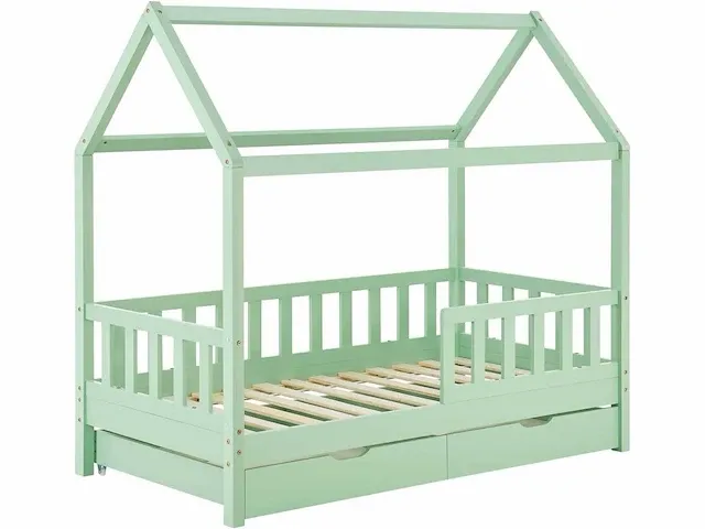 Kinderbed 80 x 160 cm met 2-delige bedstee - afbeelding 4 van  4