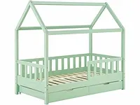 Kinderbed 80 x 160 cm met 2-delige bedstee - afbeelding 4 van  4