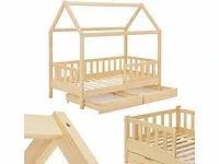 Kinderbed 90 x 200 cm met 2-delige bedstee - afbeelding 1 van  3