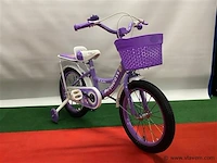 Kinderfiets 16 inch paars - afbeelding 1 van  3