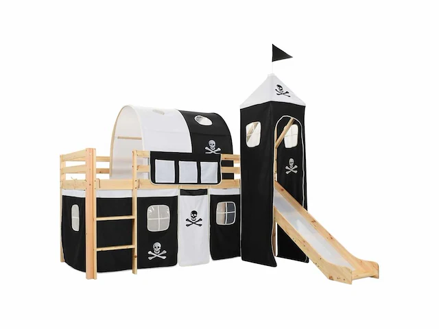 Kinderhoogslaper met glijbaan en ladder grenen 97x208 cm - levering alleen in belgië - afbeelding 1 van  6