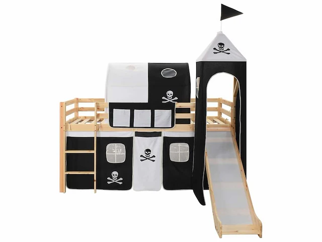 Kinderhoogslaper met glijbaan en ladder grenen 97x208 cm - levering alleen in belgië - afbeelding 2 van  6
