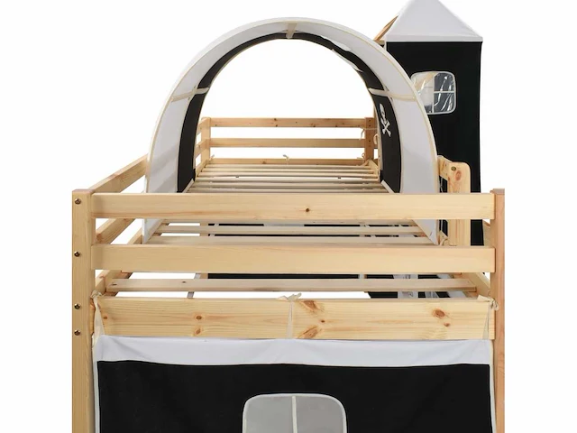 Kinderhoogslaper met glijbaan en ladder grenen 97x208 cm - levering alleen in belgië - afbeelding 4 van  6