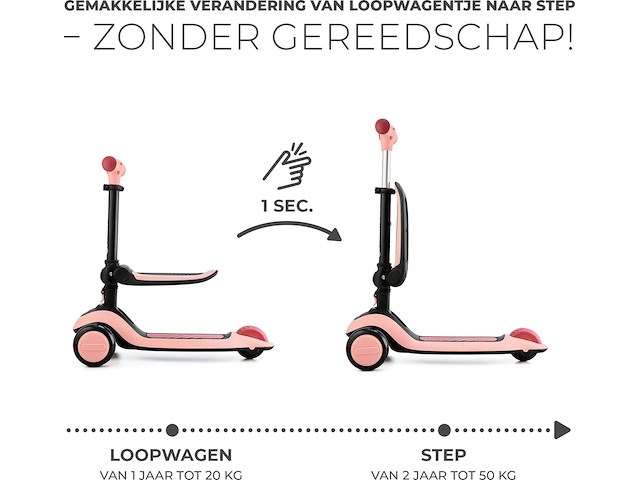 Kinderkraft halley 2-in-1 loopfiets en driewieler step - afbeelding 3 van  6