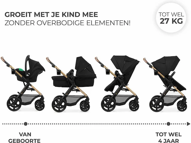 Kinderkraft moov 2 3-in-1 kinderwagen - zwart - afbeelding 3 van  10