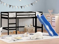Kindertussenbed zonder matras met glijbaan 90x190 cm - afbeelding 1 van  10