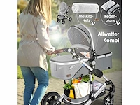 Kinderwagen 3 in 1 kinderwagen combo set compleet met reiswieg en kinderwagen sportzitje en reiswieg - afbeelding 8 van  11