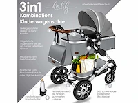 Kinderwagen 3 in 1 kinderwagen combo set compleet met reiswieg en kinderwagen sportzitje en reiswieg - afbeelding 9 van  11